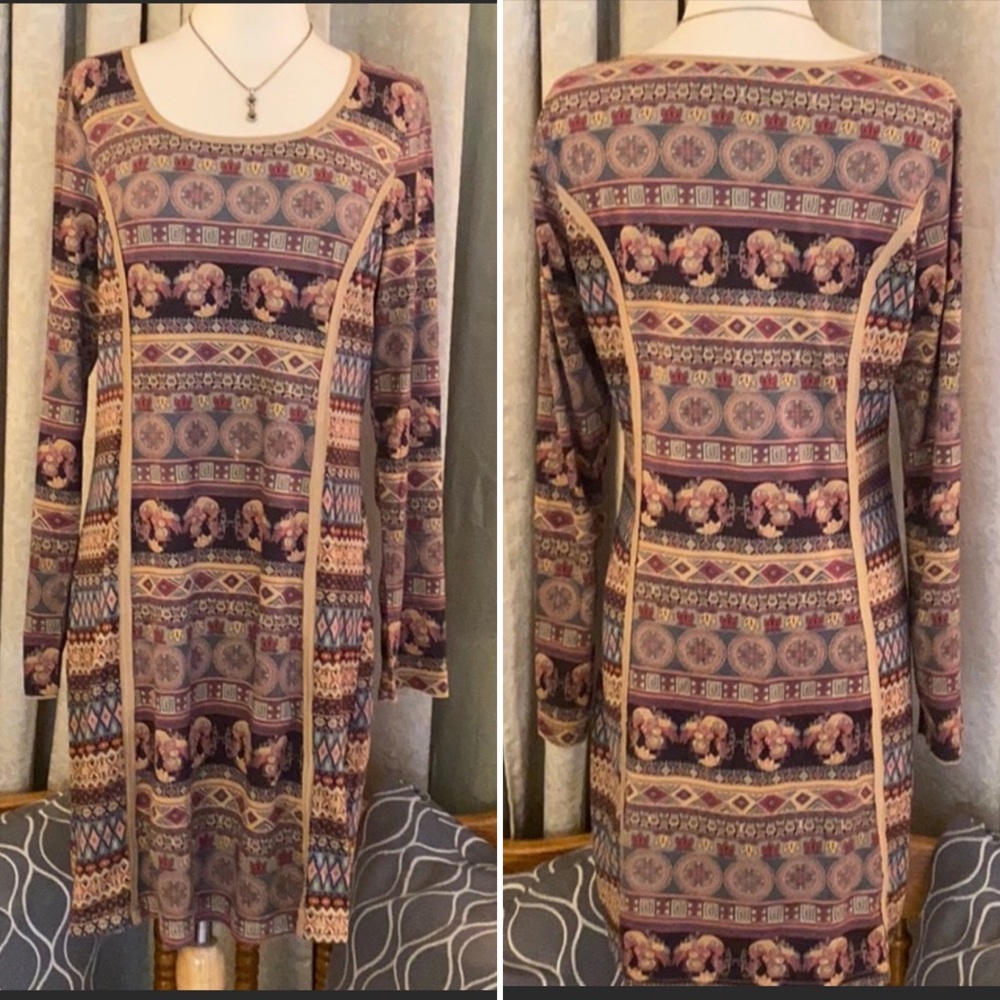 Adore Dress Soft Suede Feel Tan Blue S